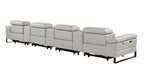 1246 Divanitalia Modular Power Triple Reclining Triple Console Sofa with Power Reclining Headrests - Top Grain Italian Leather