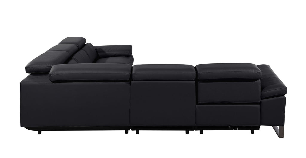 1246 Divanitalia 5-Piece L-Shaped Modular Power Reclining Sectional Sofa with Power Headrests - Top Grain Italian Leather - Black - SKU 1246-BLACK-5PC-3PWR-SECTIONAL - view 5