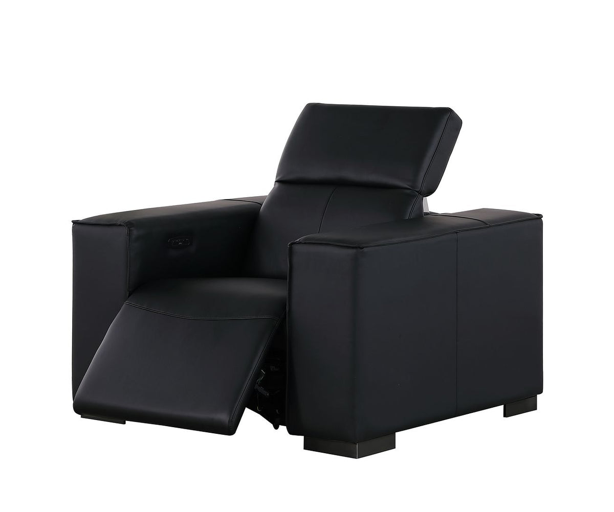 1208 Modular Leather Set with 6 Power Recliners & Power Headrests - Black - SKU 1208-BLACK-7.6-HT-3PC - view 10