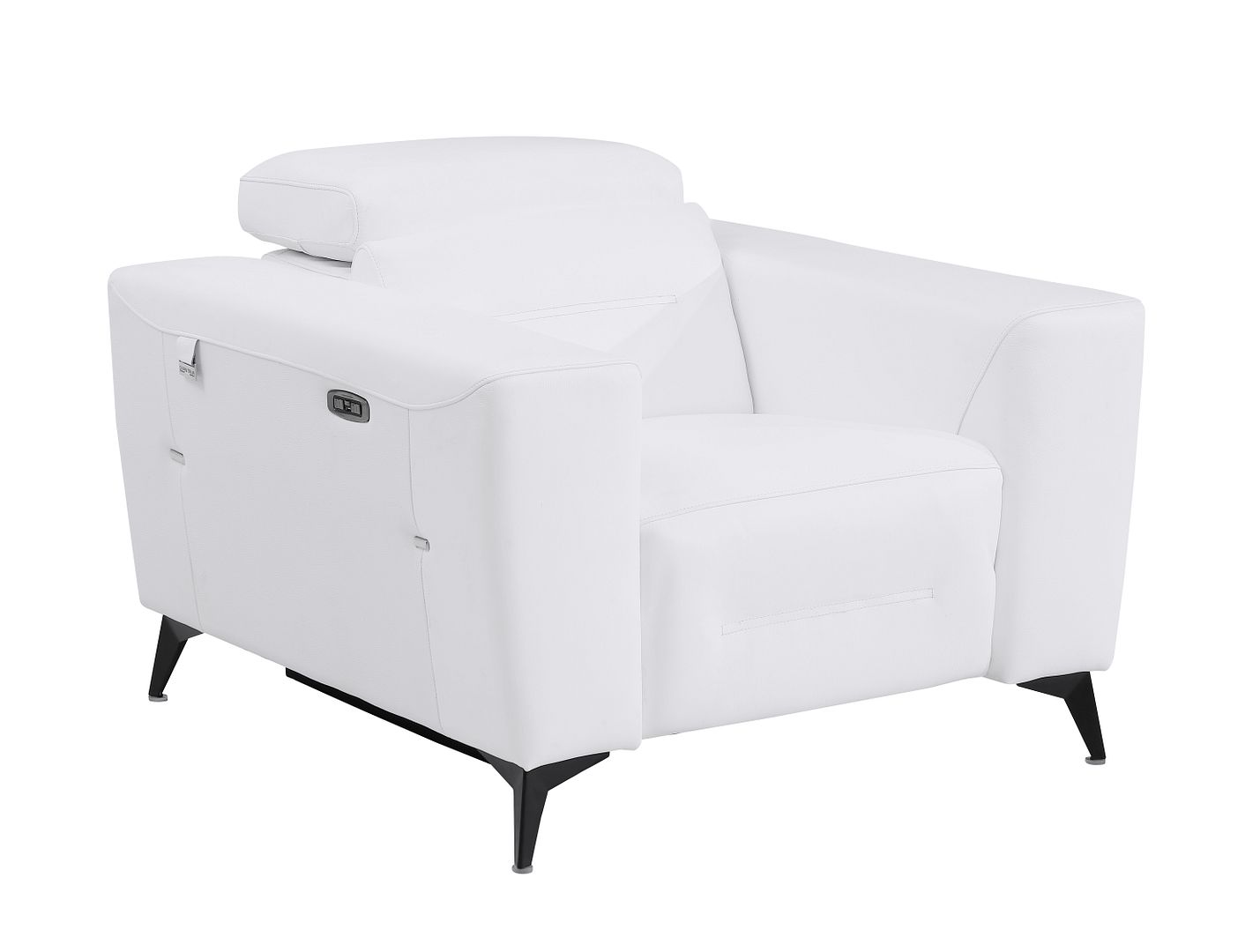989 Divanitalia Power Reclining Arm Chair with Power Headrest in Top-grain Italian Leather