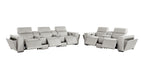 1224 Divanitalia 8-Piece Modular Power Reclining Sofa & Loveseat Set in Top Grain Italian Leather with 5 Power Recliners & Power Headrests - Light Grey - SKU 1224-LT-GREY-8.5-HT-2PC - view 5