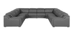 1116 Divanitalia 8-Piece U-Shaped Sectional Sofa in Top Grain Italian Leather with 4 Power Recliners & Power Headrests - Dark Grey - SKU 1116-DK_GREY-8PC-4PWR-U-NC-SECT-GROUP - view 3