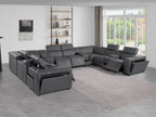 1224 Divanitalia 12-Piece U-Shaped Sectional Sofa in Top Grain Italian Leather with 4 Power Recliners & Power Headrests