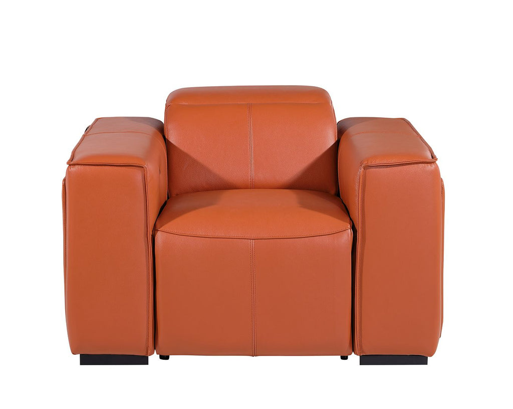 1126 Divanitalia Top Grain Italian Leather Power Reclining Chair with Power Headrests