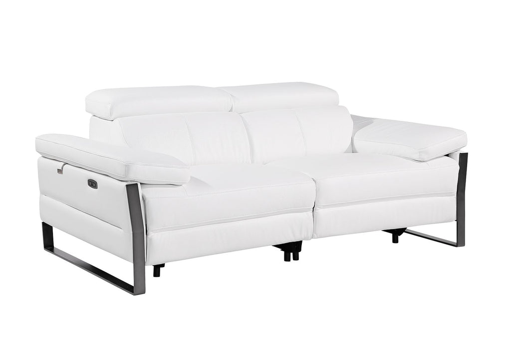 1246 Divanitalia Modular Power Triple Reclining Sofa, Loveseat, and Chair Set with Power Headrests - Top Grain Italian Leather - White - SKU 1246-WHITE-6.6-HT-3PC - view 7