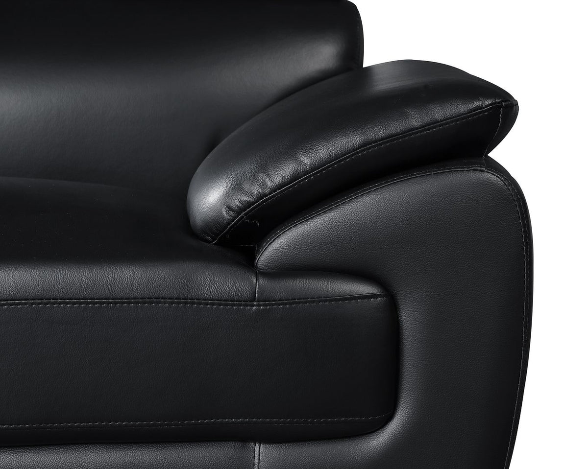 4571 Modern Genuine Leather 3-Piece Sofa Set - Black - SKU 4571-LV BLACK 3PC (S/L/C) - GROUP - view 10