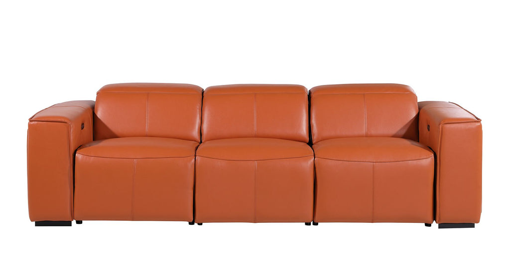 1224 Divanitalia 3-Piece Modular Power Reclining Sofa in Top Grain Italian Leather with 3 Power Recliners & Power Headrests - Camel - SKU 1224-CAMEL-3.3-HT - view 3