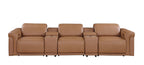 1126 Divanitalia 5-Piece Modular Power Reclining Sofa in Top Grain Italian Leather with 3 Power Recliners & Power Headrests