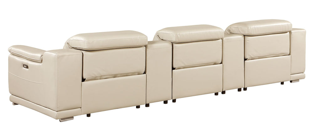 9762 Divanitalia 5-Piece Modular Power Reclining Sofa and Loveseat Set with 3 Power Recliners in Top Grain Italian Leather