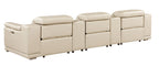 9762 Divanitalia 5-Piece Modular Power Reclining Sofa and Loveseat Set with 3 Power Recliners in Top Grain Italian Leather