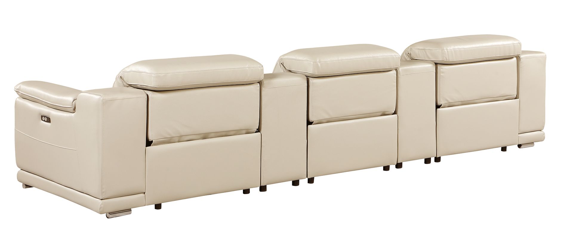 9762 Divanitalia 5-Piece Modular Power Reclining Sofa and Loveseat Set with 3 Power Recliners in Top Grain Italian Leather
