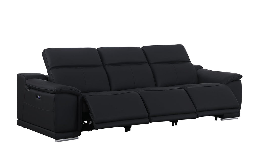 9762 Divanitalia 3-Piece Modular Power Reclining Sofa with 3 Power Recliners in Top Grain Italian Leather