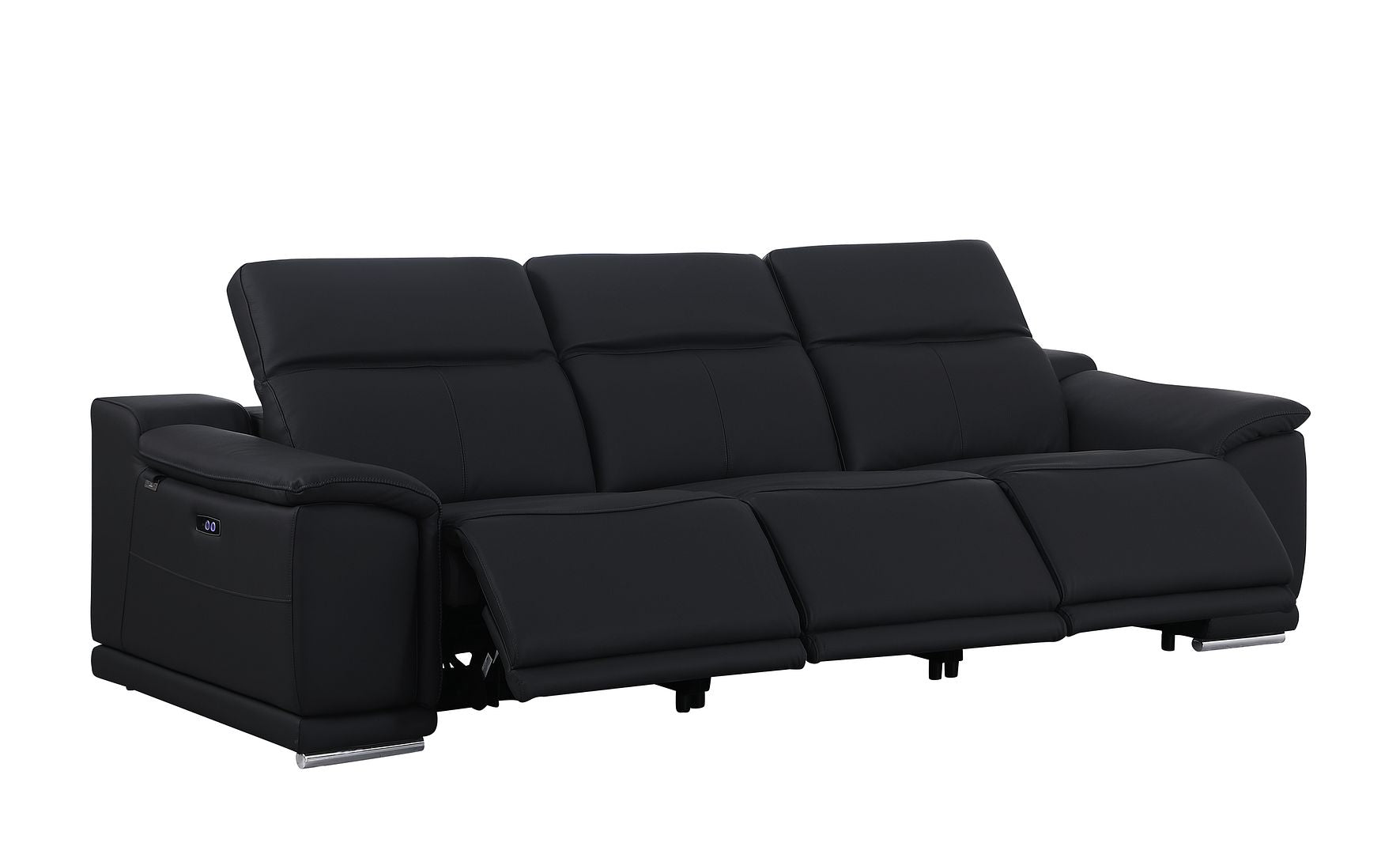 9762 Divanitalia 3-Piece Modular Power Reclining Sofa with 3 Power Recliners in Top Grain Italian Leather