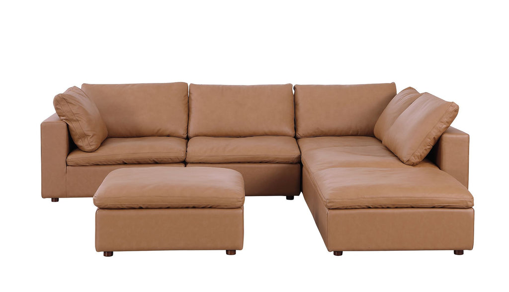 1100 Divanitalia 6-Piece Right Arm Facing 3-Seat Sectional Sofa - Top-grain Italian Leather