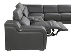 1116 Divanitalia 10-Piece U-Shaped Sectional Sofa in Top Grain Italian Leather with 4 Power Recliners & Power Headrests