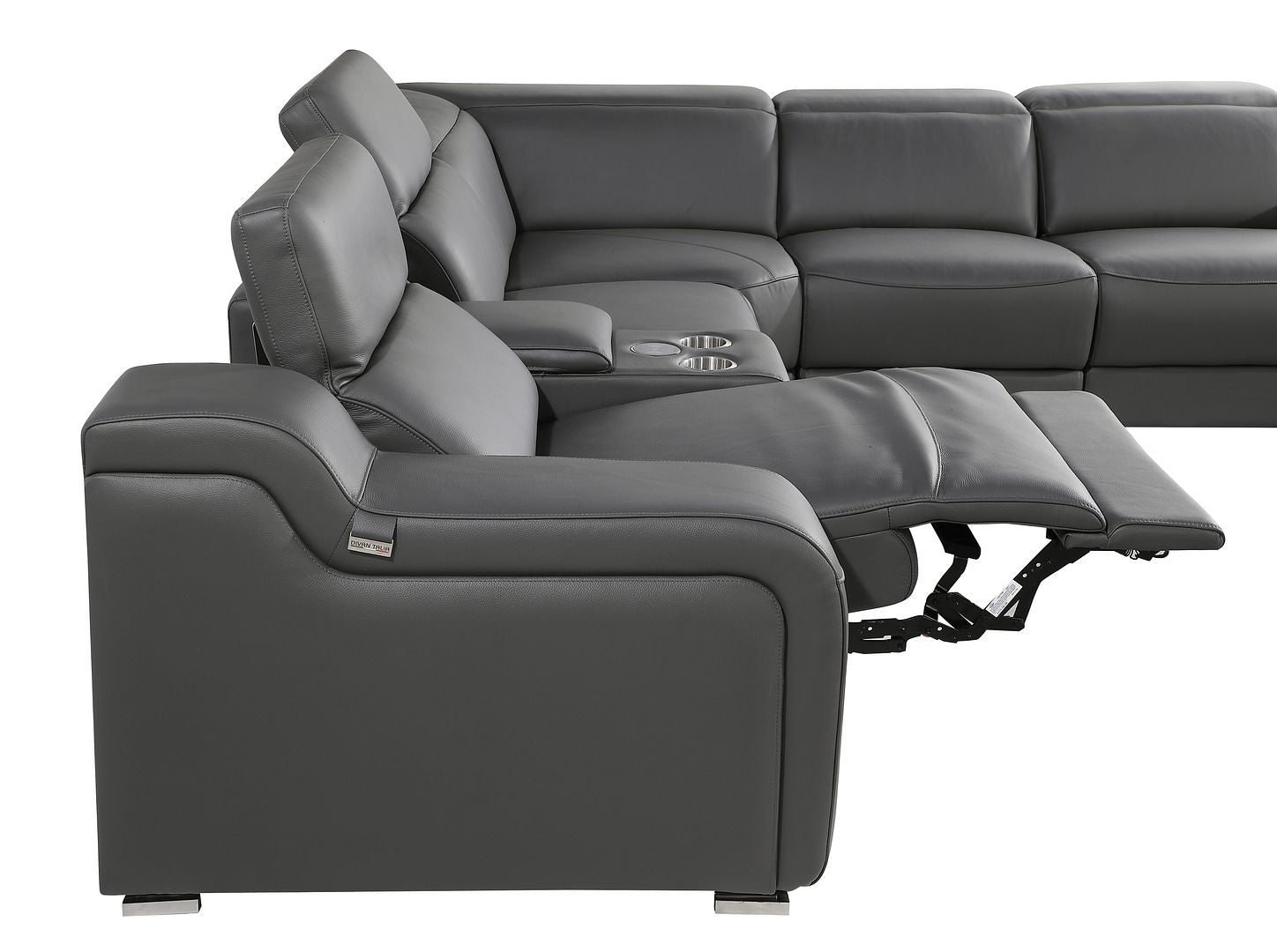 1116 Divanitalia 10-Piece U-Shaped Sectional Sofa in Top Grain Italian Leather with 4 Power Recliners & Power Headrests