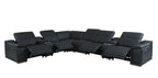 9762 Divanitalia 8-Piece L-Shaped Top Grain Italian Leather Sectional Sofa with 4 Power Recliners