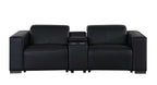1208 Genuine Leather Dual Power Reclining Console Loveseat