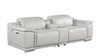 9762 Divanitalia 3-Piece Modular Power Reclining Console Loveseat with 2 Power Recliners in Top Grain Italian Leather