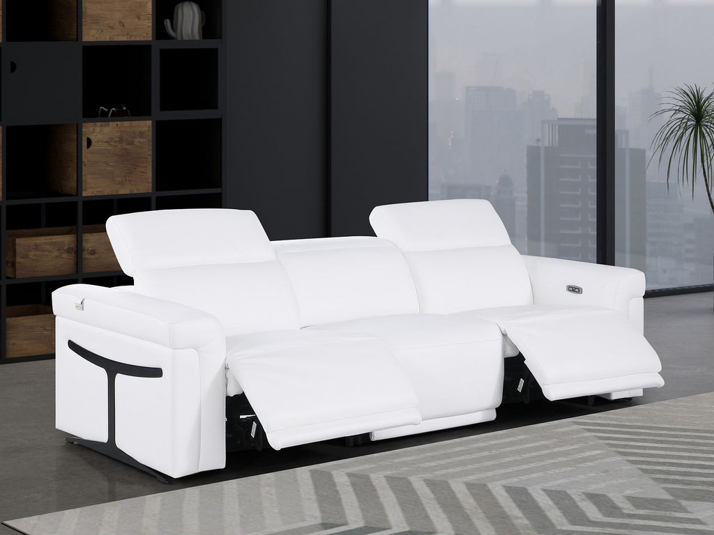 1126 Divanitalia 3-Piece Modular Power Reclining Sofa in Top Grain Italian Leather with 2 Power Recliners & Power Headrests