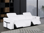 1126 Divanitalia 3-Piece Modular Power Reclining Sofa in Top Grain Italian Leather with 2 Power Recliners & Power Headrests