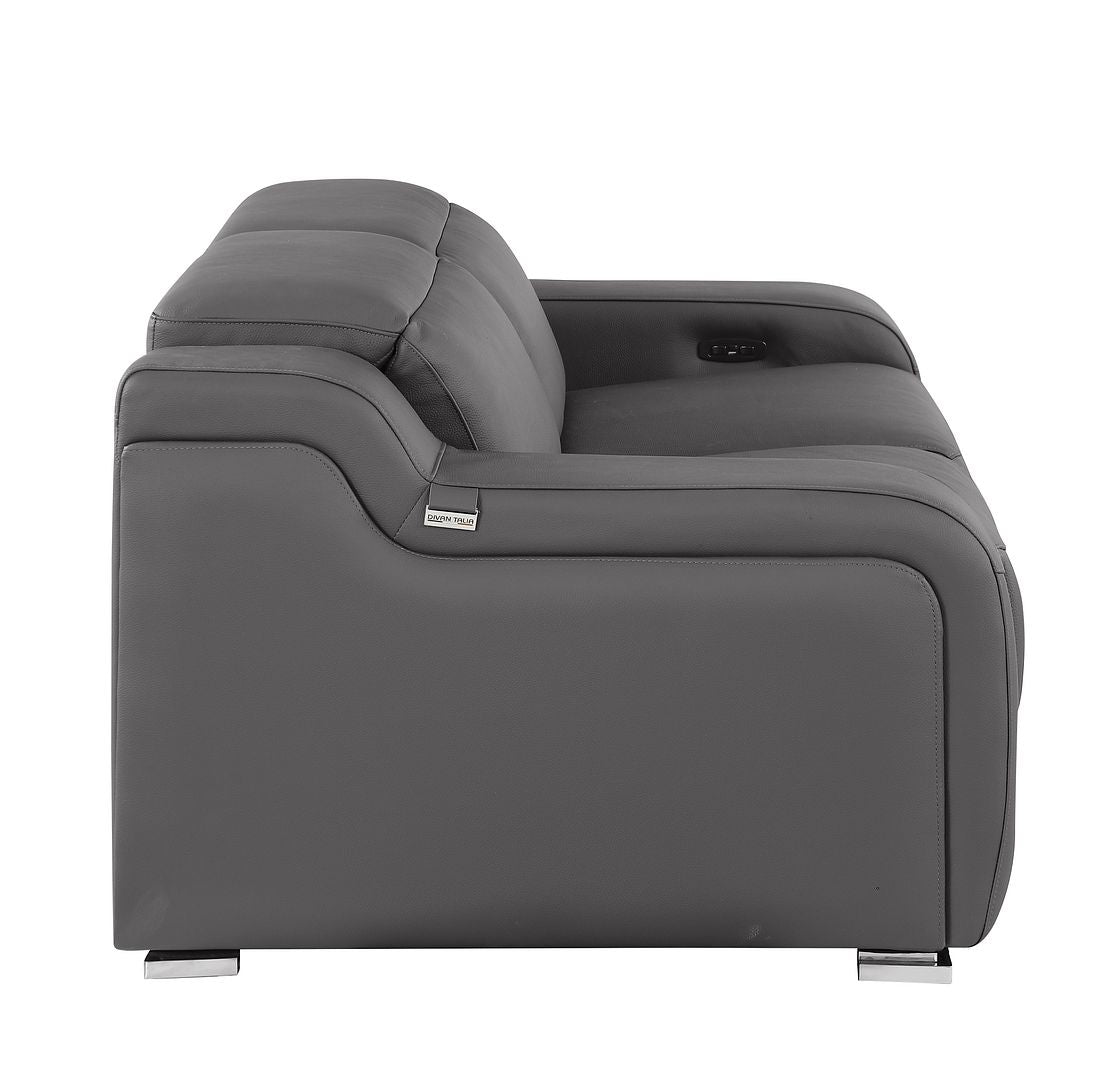 1116 Divanitalia 2-Piece Modular Power Reclining Loveseat in Top Grain Italian Leather with 2 Power Recliners & Power Headrests
