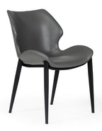 Instone - Industrial Dark Grey Eco-Leather Dining Chair (Set of 2)