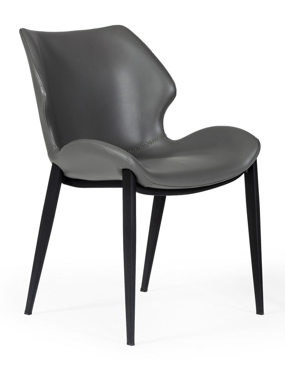 Instone - Industrial Dark Grey Eco-Leather Dining Chair (Set of 2)