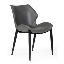Instone - Industrial Dark Grey Eco-Leather Dining Chair (Set of 2)