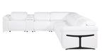 1126 Divanitalia 7-Piece L-Shaped Sectional Sofa in Top Grain Italian Leather with 3 Power Recliners & Power Headrests - White - SKU 1126-WHITE-SEC-7PC-3PWR-SECTIONAL-GROUP - view 4