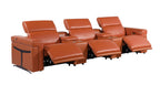 1126 Divanitalia 5-Piece Modular Power Reclining Sofa in Top Grain Italian Leather with 3 Power Recliners & Power Headrests
