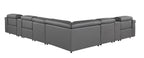 1126 Divanitalia 8-Piece L-Shaped Sectional Sofa in Top Grain Italian Leather with 3 Power Recliners & Power Headrests - Dark Grey - SKU 1126-DK-GREY-SEC-8PC-3PWR-SECTIONAL-GROUP - view 6