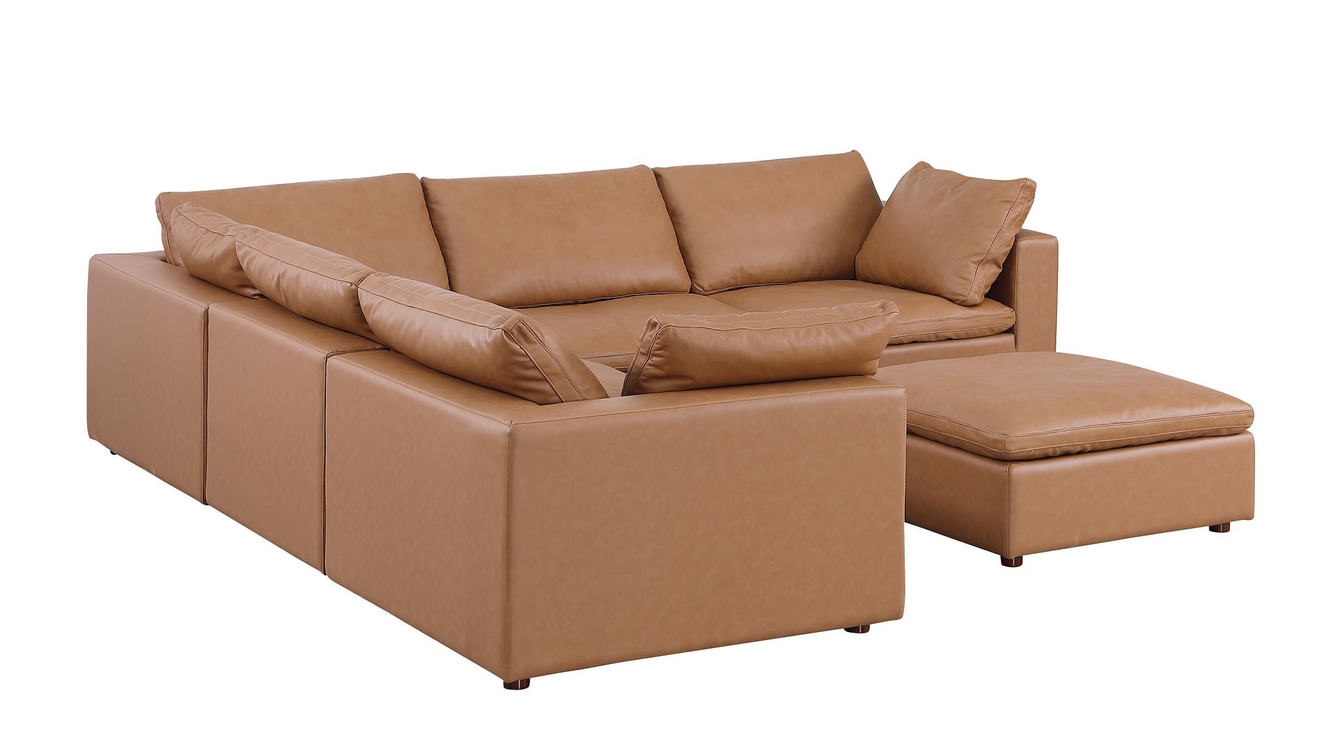 1100 Divanitalia 6-Piece L-Shaped Sectional Sofa - Top-grain Italian Leather