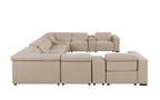 1208 12 Piece U-Shaped Leather Sectional Sofa with 4 Power Recliners & Power Headrest