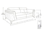1140 Divanitalia Loveseat with Adjustable Headrest in Top-grain Italian Leather