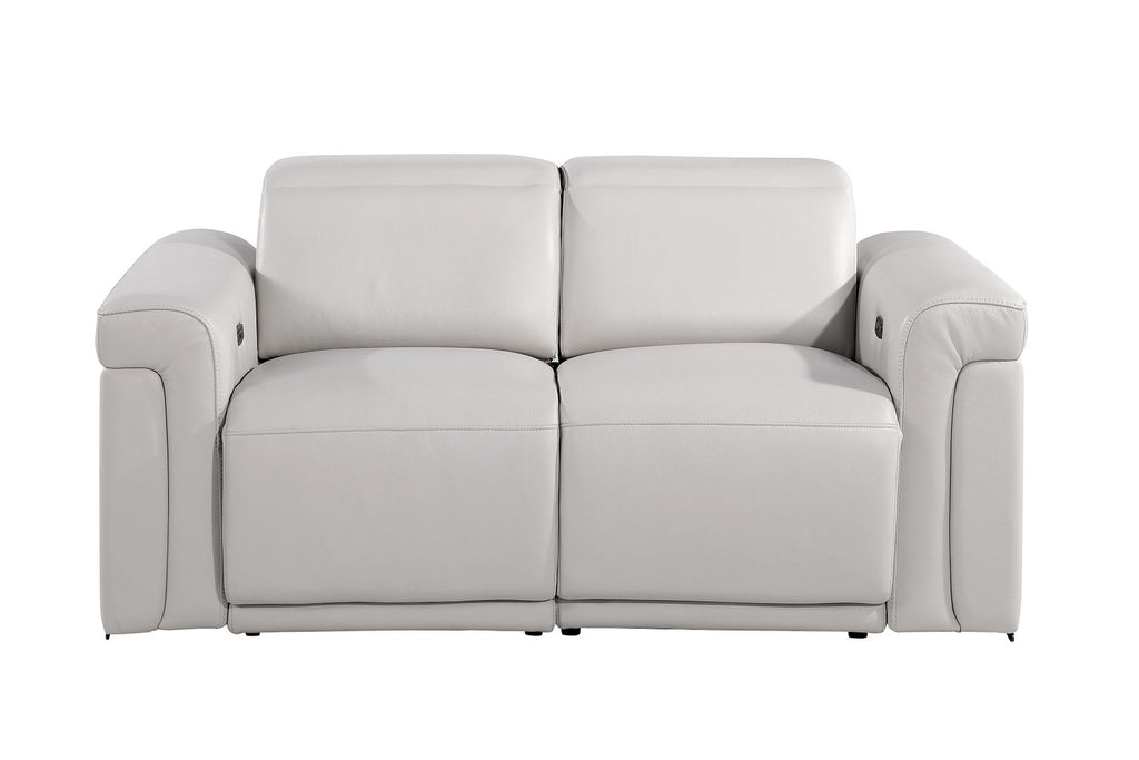 1126 Divanitalia Power Reclining Sofa and Loveseat Set in Top Grain Italian Leather with 4 Power Recliners & Power Headrests - Dark Grey - SKU 1126-LIGHT GREY-2PC - view 6