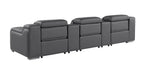 1116 Divanitalia 5-Piece Modular Power Reclining Sofa in Top Grain Italian Leather with 3 Power Recliners & Power Headrests