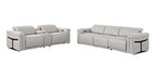 1126 Divanitalia 6-Piece Modular Power Reclining Sofa and Console Loveseat Set in Top Grain Italian Leather with 5 Power Recliners & Power Headrests - Light Grey - SKU 1126-LT_GREY-6.5-HT - view 3