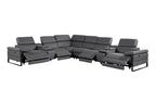 1246 Divanitalia 8-Piece L-Shaped Modular Power Reclining Sectional Sofa with 4 Power Recliners and Power Headrests - Top Grain Italian Leather