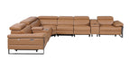 1246 Divanitalia 8-Piece L-Shaped Modular Power Reclining Sectional Sofa with 4 Power Recliners and Power Headrests - Top Grain Italian Leather
