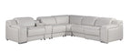 1116 Divanitalia 6-Piece L-Shaped Sectional Sofa in Top Grain Italian Leather with 3 Power Recliners & Power Headrests - Light Grey - SKU 1116-LT-GREY-6PC-3PWR-SECTIONAL- GROUP - view 2
