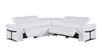 1126 Divanitalia 5-Piece L-Shaped Sectional Sofa in Top Grain Italian Leather with 3 Power Recliners & Power Headrests - White - SKU 1126-WHITE-SEC-5PC-3PWR-SECTIONAL-GROUP - view 3