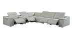 9762 Divanitalia 7-Piece L-Shaped Top Grain Italian Leather Sectional Sofa with 4 Power Recliners