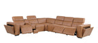 1224 Divanitalia 7-Piece L-Shaped Sectional Sofa in Top Grain Italian Leather with 3 Power Recliners & Power Headrests - Cognac - SKU 1224-COGNAC-7PC-3PWR-SECTIONAL - view 4