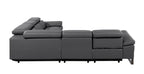 1246 Divanitalia 5-Piece L-Shaped Modular Power Reclining Sectional Sofa with Power Headrests - Top Grain Italian Leather - Dark Grey - SKU 1246-DK-GREY-5PC-3PWR-SECTIONAL - view 6