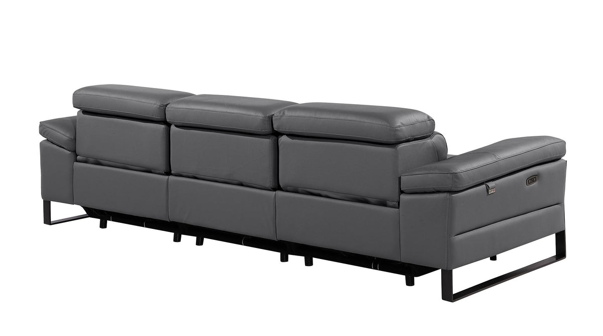 1246 Divanitalia Modular Power Triple Reclining Sofa with Power Reclining Headrests - Top Grain Italian Leather - Dark Grey - SKU 1246-DK-GREY-3.3-HT - view 6
