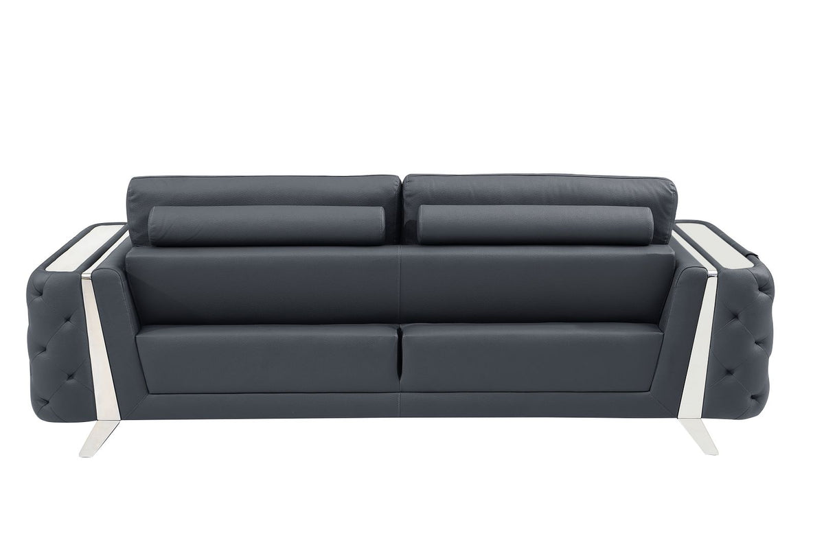 1050 Divanitalia Sofa in Top-grain Italian Leather - Dark Grey - SKU 1050-DK-GRAY-S - view 4