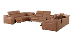 1116 Divanitalia 10-Piece U-Shaped Sectional Sofa in Top Grain Italian Leather with 4 Power Recliners & Power Headrests