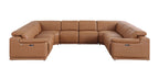 9762 Divanitalia 8-Piece U-Shaped Top Grain Italian Leather Sectional Sofa with 4 Power Recliners
