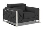 903 Divanitalia Chair with Adjustable Headrest in Top-grain Italian Leather - Dark Grey - SKU 903-CH-DARK GRAY - view 2